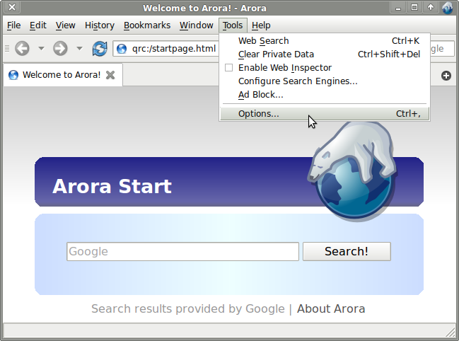 how to use https proxy in arora browser options