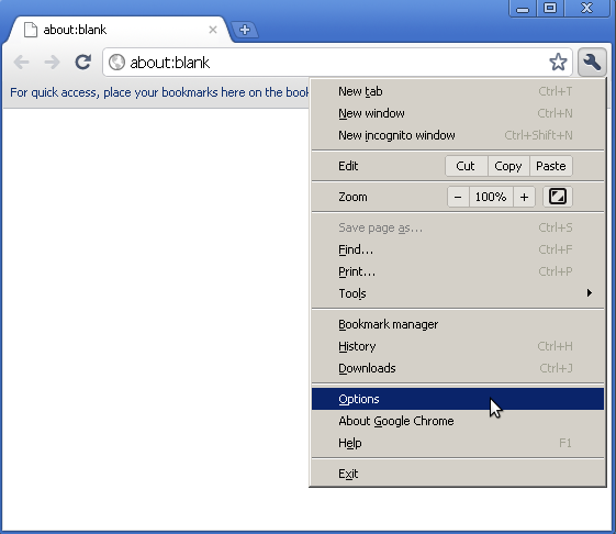 Chrome proxy internet options