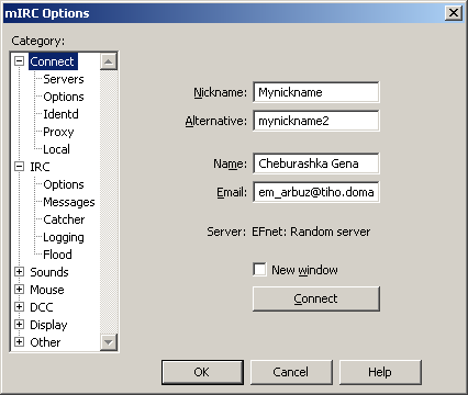 how to use proxy in mIRC, connect