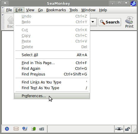 using http proxy in seamonkey preferences