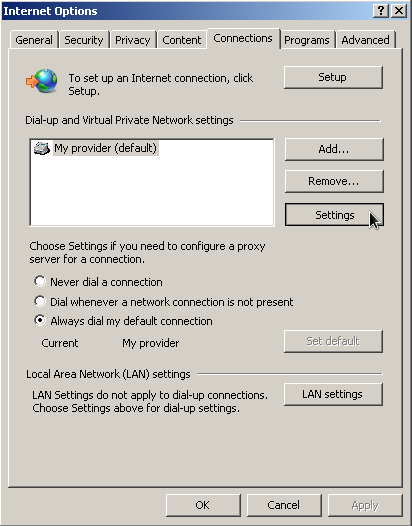 windows chrome choose provider